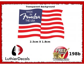 Fender Flag Guitar Decal Made In USA 198b